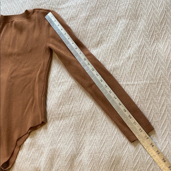 Dynamite Asymmetrical Wrap Bodysuit in Brown - Picture 10 of 11